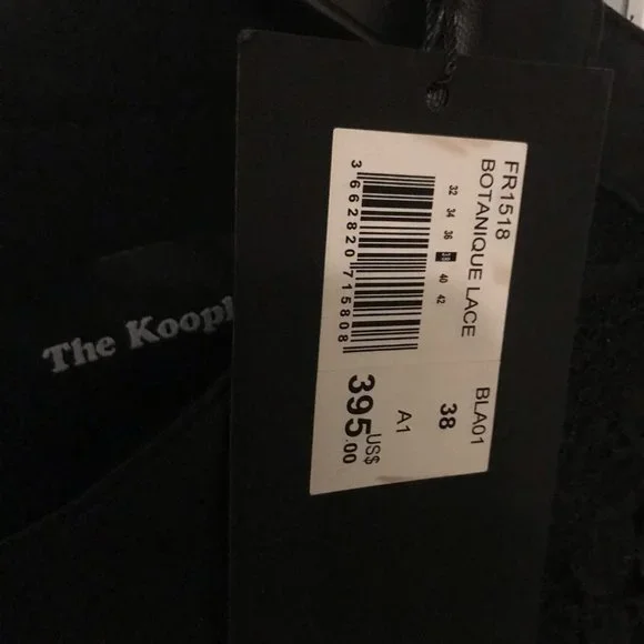The Kooples Black Leather and Lace Dress - Size 38 / 6